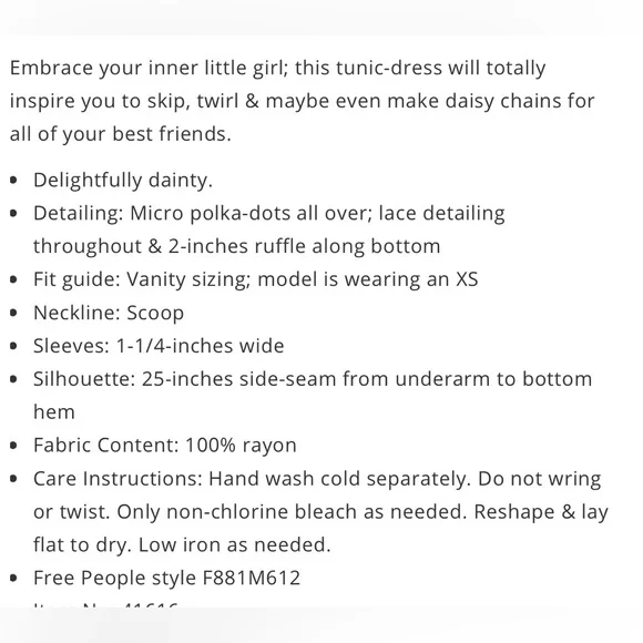 RARE ASO Violet Harmon Free People Voile Lace Polka Dot Trapeze Tank Top Dress - Picture 13 of 13